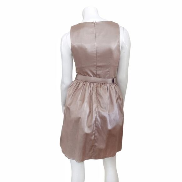YA Juniors Metallic Champagne Party Dress Size M Simple A-line Basic Prom - Picture 4 of 11